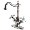 Kingston Brass Heritage 4&quot; Centerset Bathroom Faucet Brushed Nickel