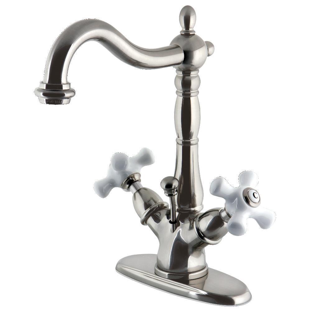 Kingston Brass Heritage 4" Centerset Bathroom Faucet Brushed Nickel