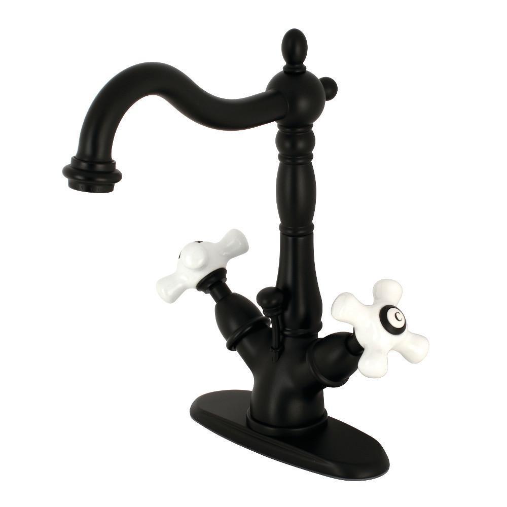 Kingston Brass Heritage 4" Centerset Bathroom Faucet Matte Black