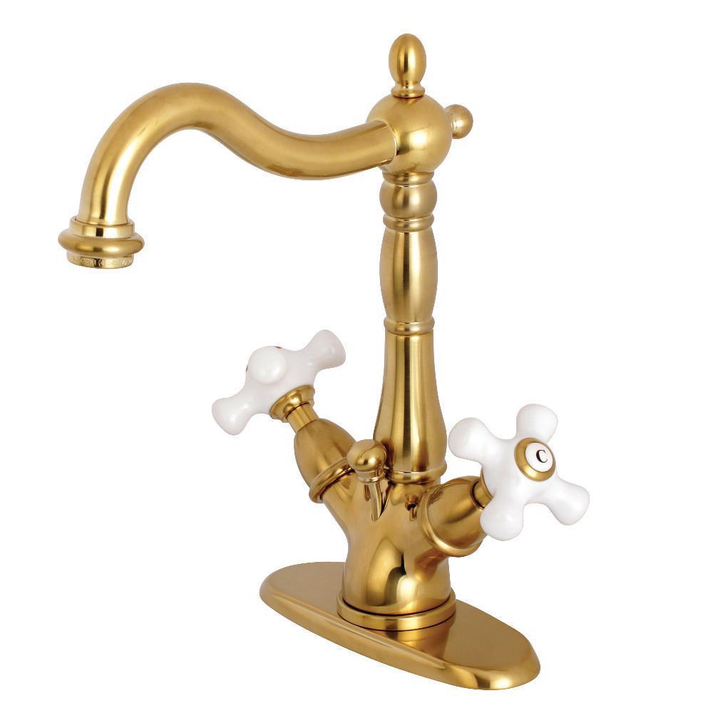 Kingston Brass Heritage 4" Centerset Bathroom Faucet Satin Brass