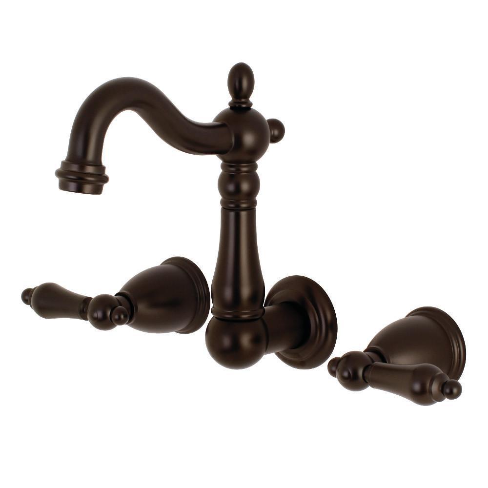 Kingston Brass Heritage Wall-Mount Bathroom Faucet Oil Rubbed Bronze