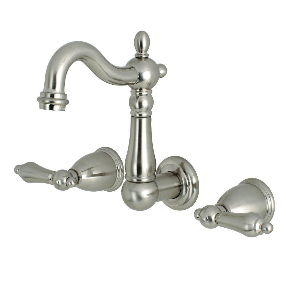 Kingston Brass Heritage Wall-Mount Bathroom Faucet Brushed Nickel