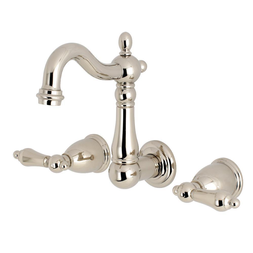 Kingston Brass Heritage Wall-Mount Bathroom Faucet Polished Nickel