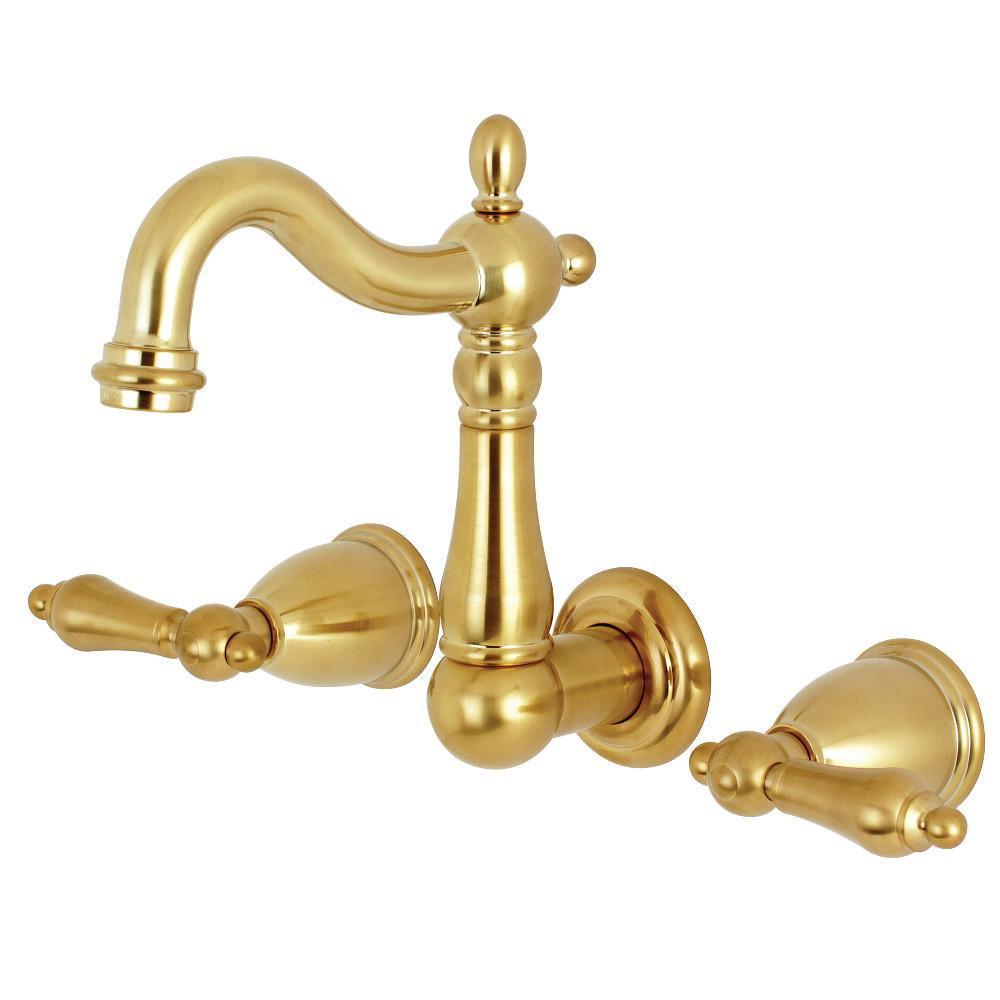 Kingston Brass Heritage Wall-Mount Bathroom Faucet Satin Brass