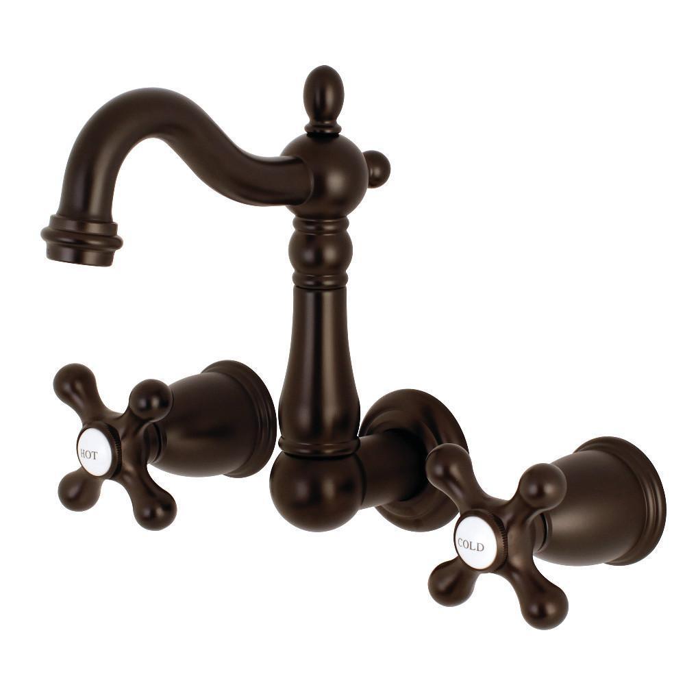 Kingston Brass Heritage Wall-Mount Bathroom Faucet Oil Rubbed Bronze