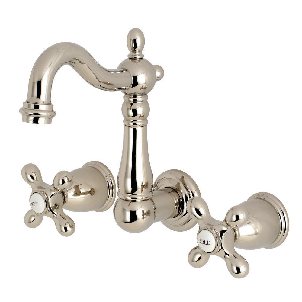 Kingston Brass Heritage Wall-Mount Bathroom Faucet Polished Nickel