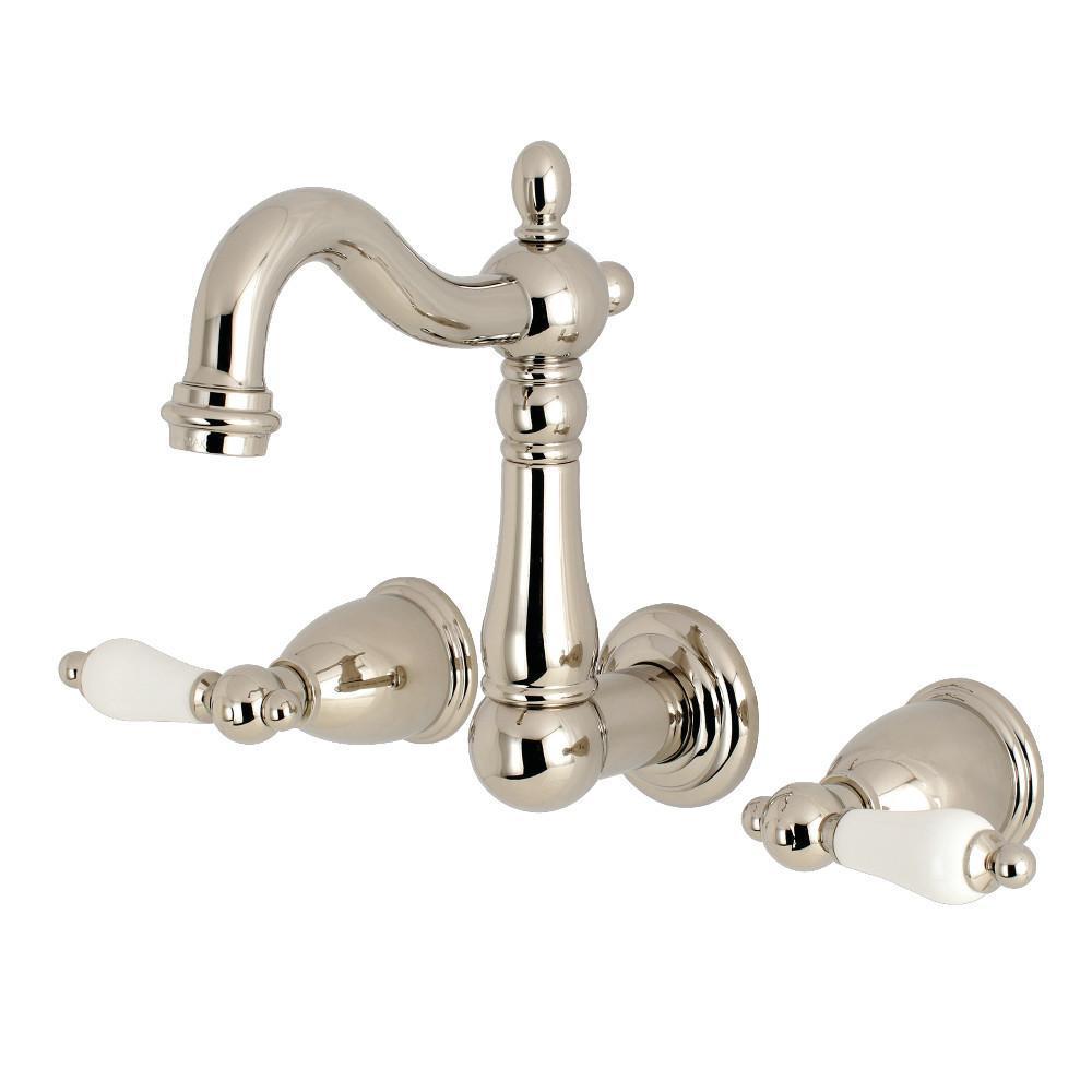 Kingston Brass Heritage Wall-Mount Bathroom Faucet Polished Nickel