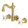 Kingston Brass Heritage Wall-Mount Bathroom Faucet Polished Brass