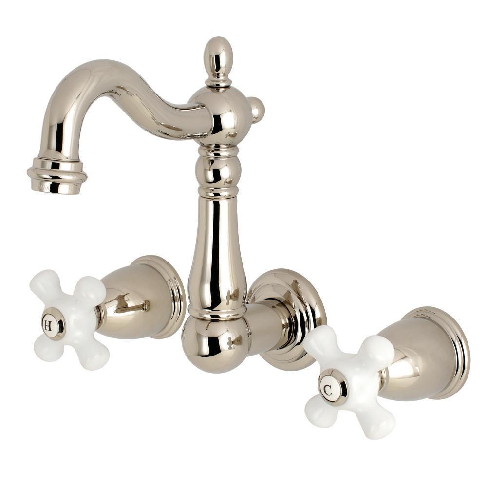 Kingston Brass Heritage Wall-Mount Bathroom Faucet Polished Nickel