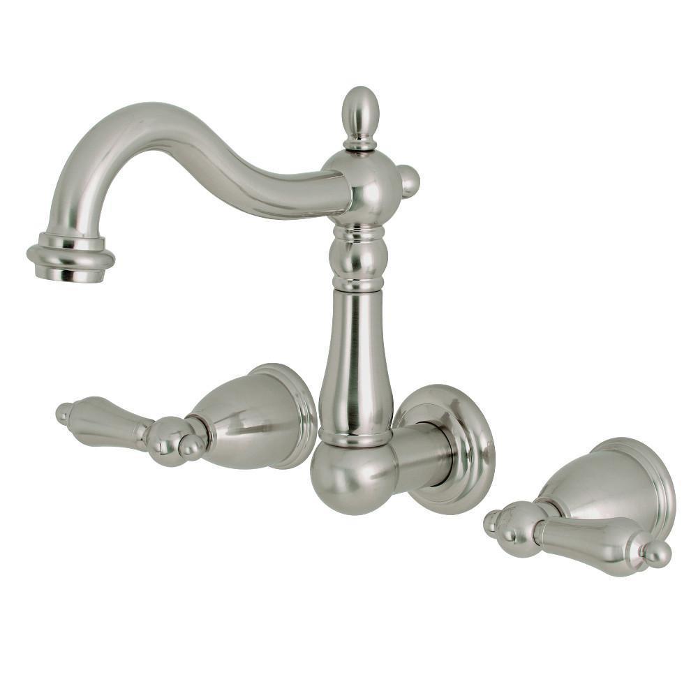 Kingston Brass Heritage Wall-Mount Bathroom Faucet Brushed Nickel