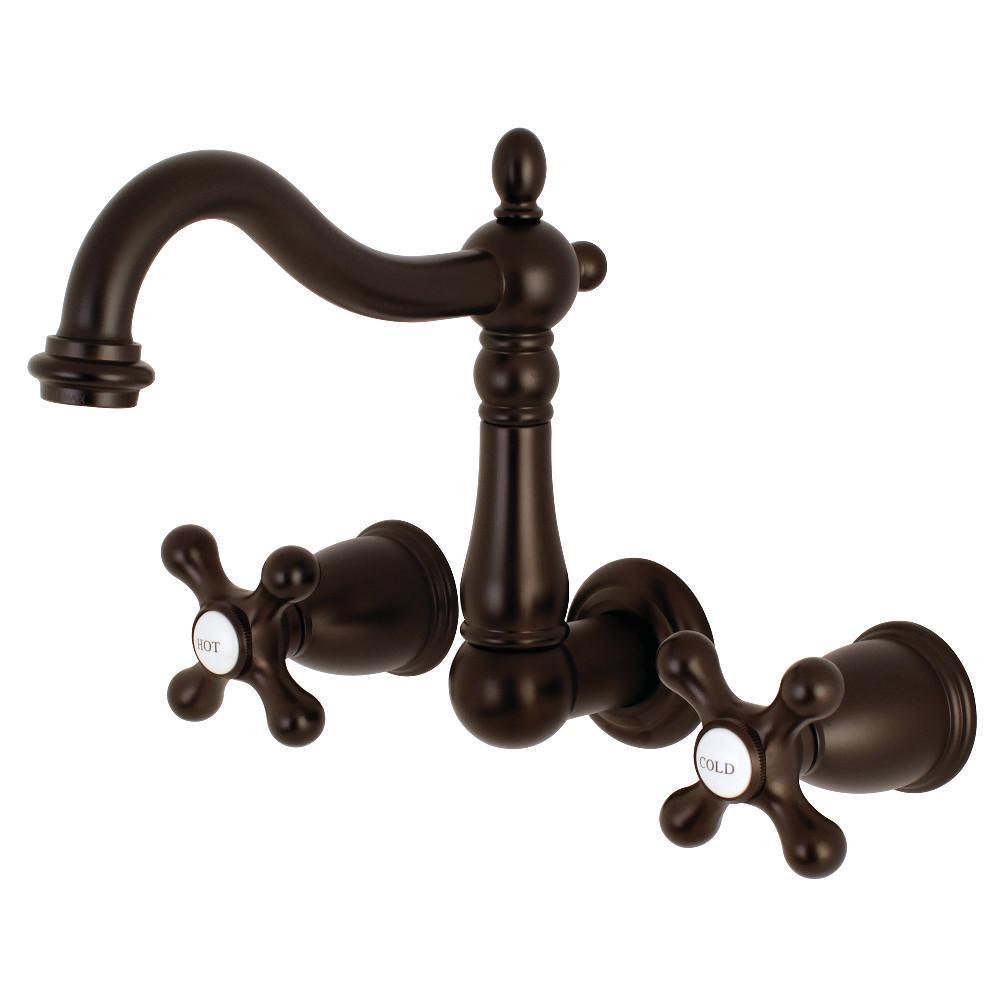 Kingston Brass Heritage Wall-Mount Bathroom Faucet Oil Rubbed Bronze