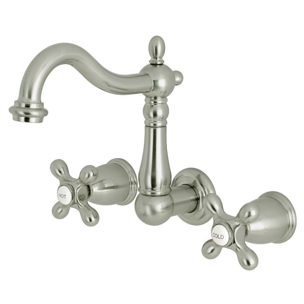Kingston Brass Heritage Wall-Mount Bathroom Faucet Brushed Nickel