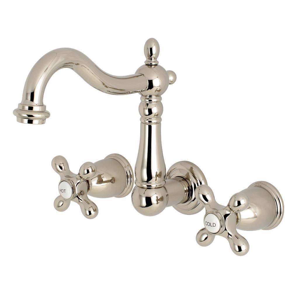 Kingston Brass Heritage Wall-Mount Bathroom Faucet Polished Nickel