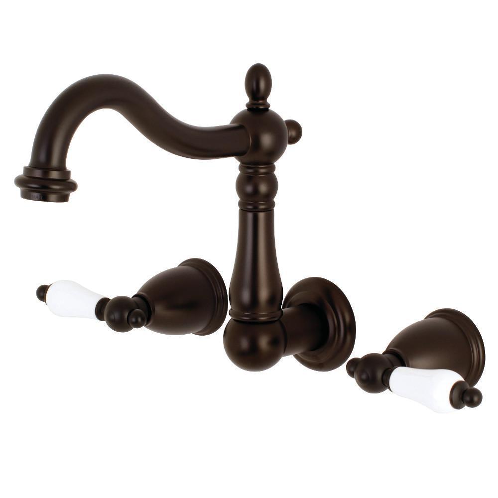 Kingston Brass Heritage Wall-Mount Bathroom Faucet Oil Rubbed Bronze
