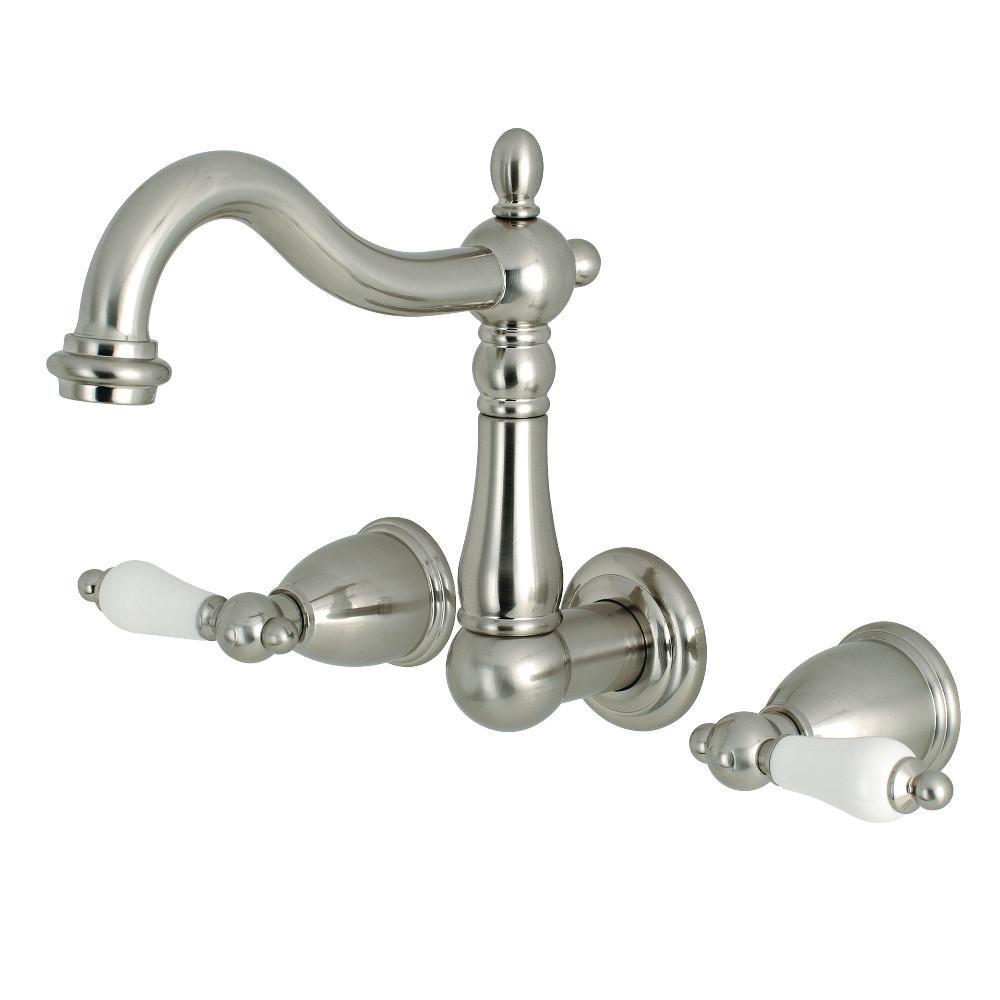 Kingston Brass Heritage Wall-Mount Bathroom Faucet Brushed Nickel