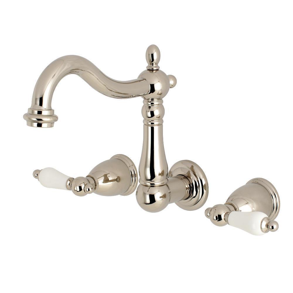 Kingston Brass Heritage Wall-Mount Bathroom Faucet Polished Nickel