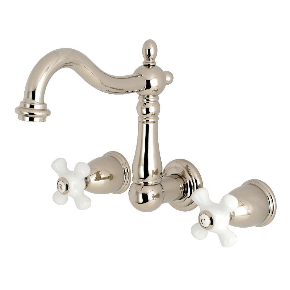 Kingston Brass Heritage Wall-Mount Bathroom Faucet Polished Nickel