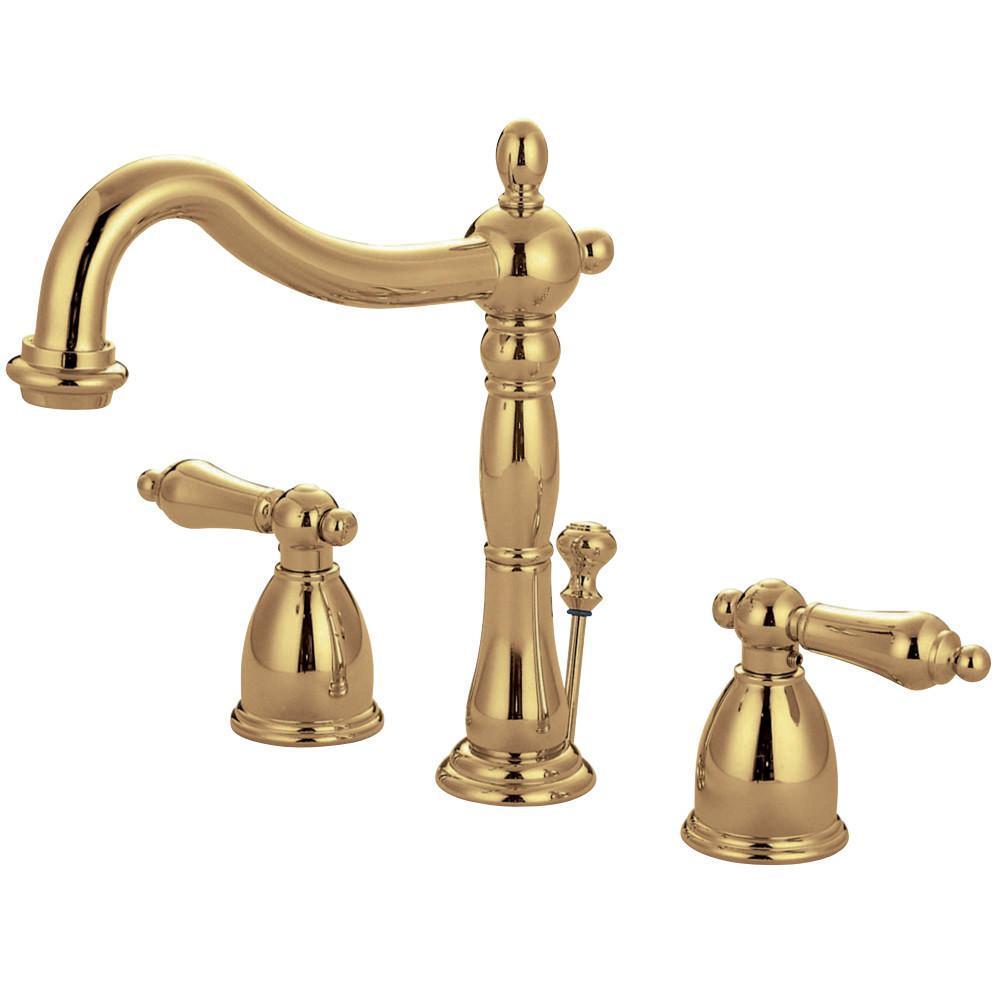 Kingston Brass Heritage Widespread Bathroom Faucet Polished Brass
