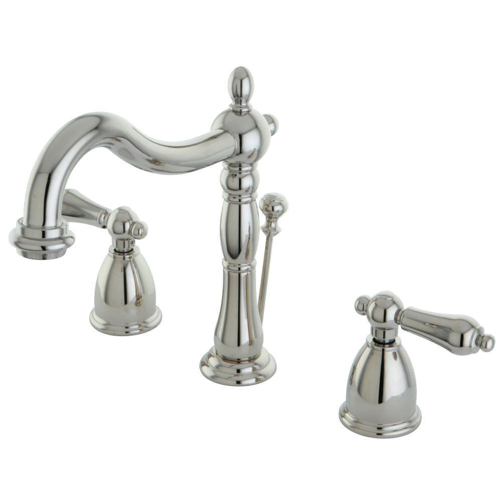 Kingston Brass Heritage Widespread Bathroom Faucet Polished Nickel