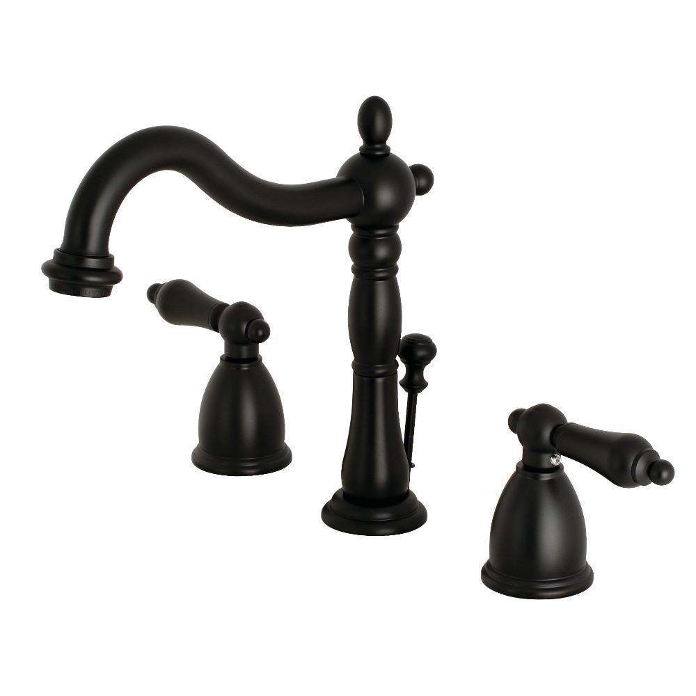 Kingston Brass Heritage Widespread Bathroom Faucet Matte Black