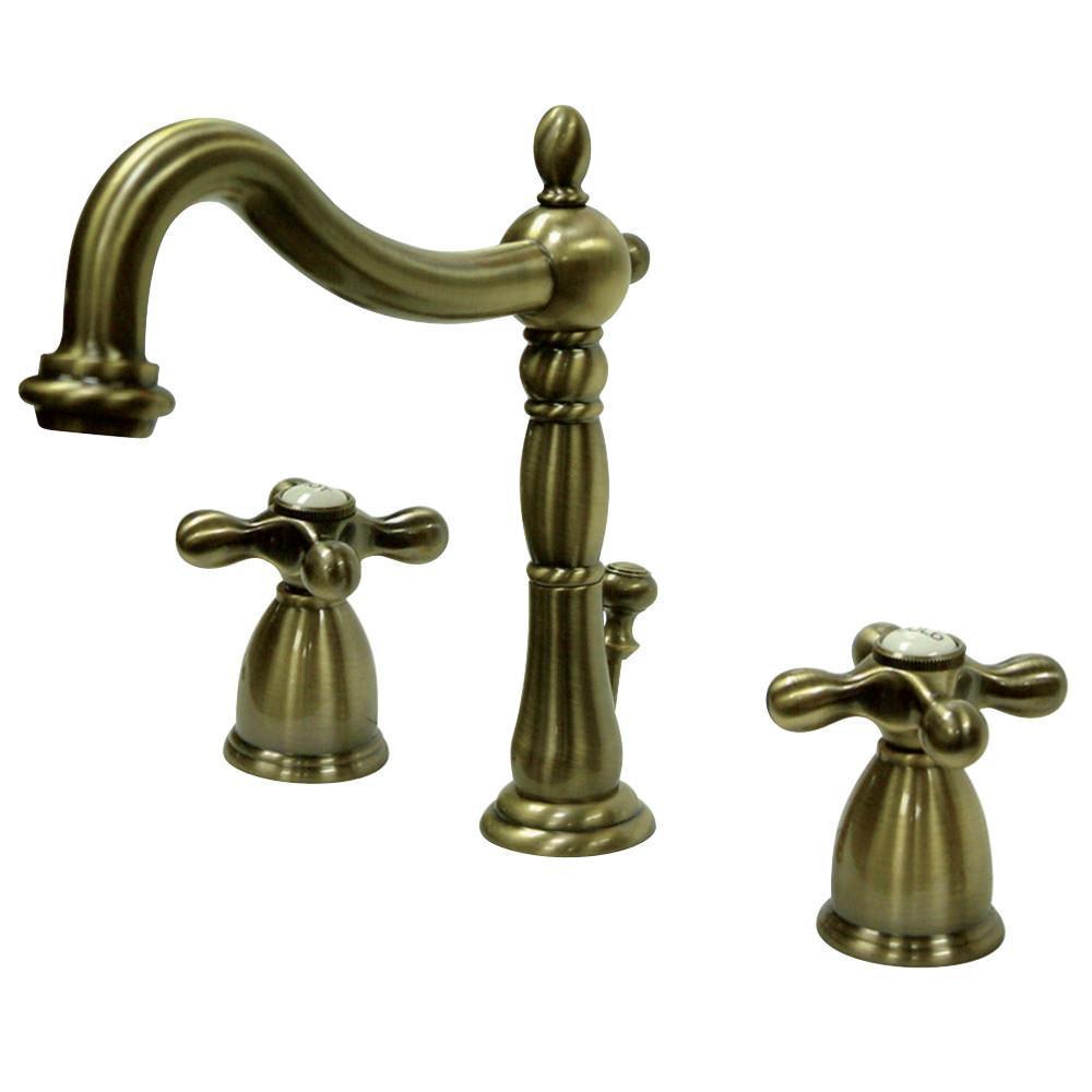 Kingston Brass Heritage Widespread Bathroom Faucet Vintage Brass