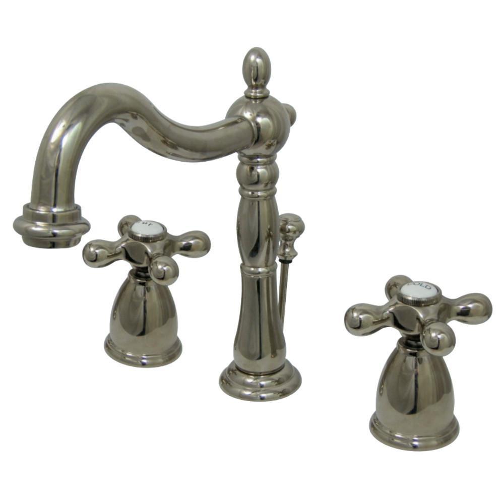 Kingston Brass Heritage Widespread Bathroom Faucet Polished Nickel