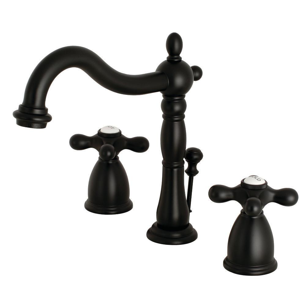 Kingston Brass Heritage Widespread Bathroom Faucet Matte Black
