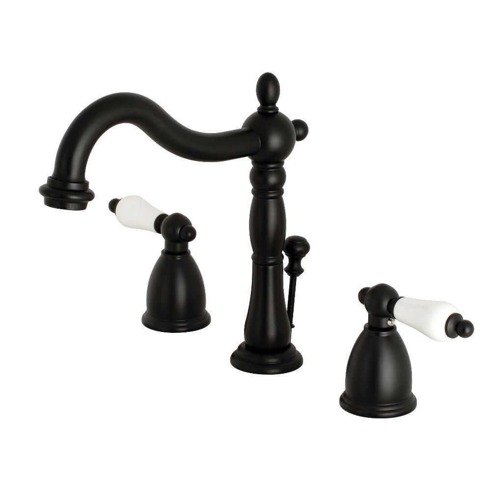 Kingston Brass Heritage Widespread Bathroom Faucet Matte Black