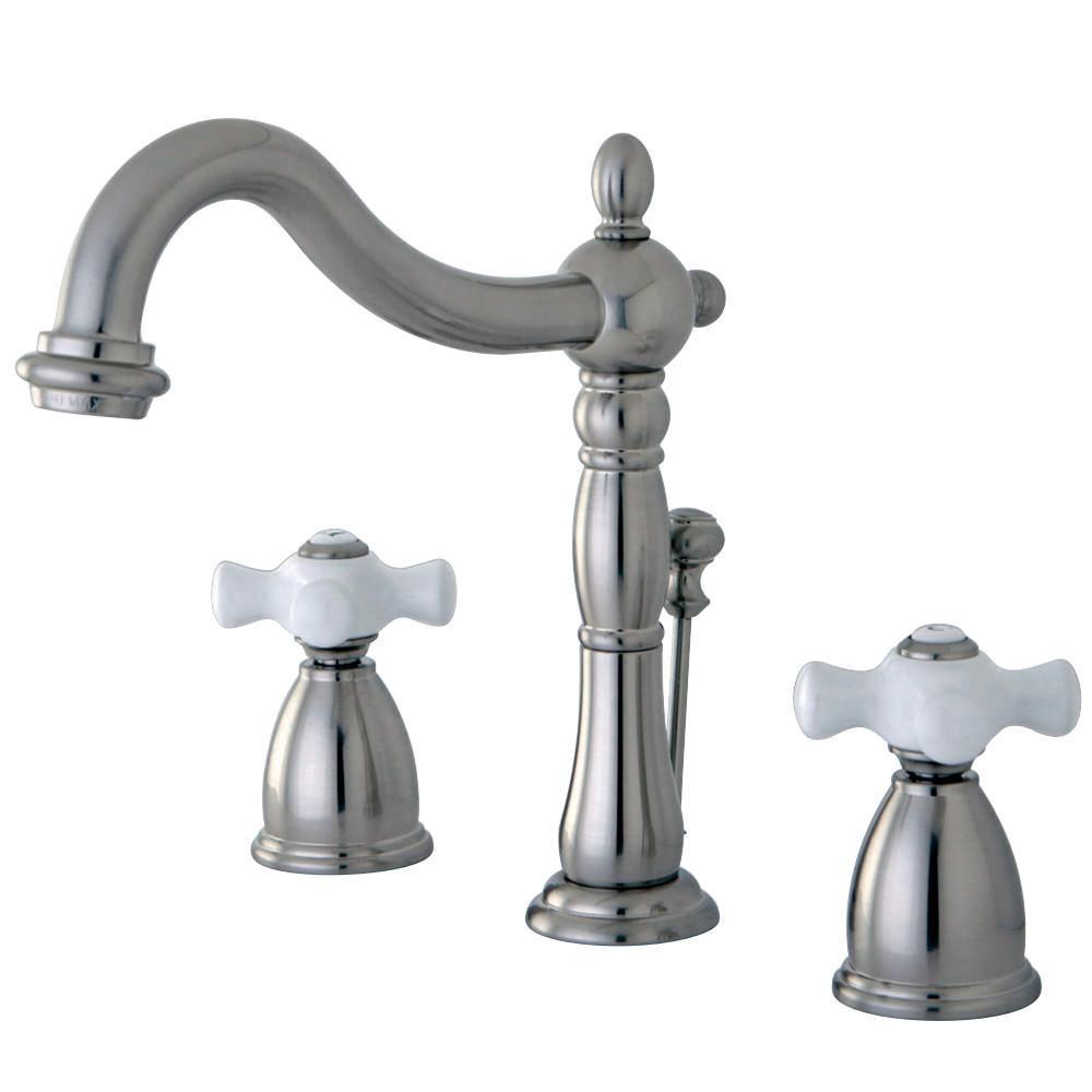 Kingston Brass Heritage Widespread Bathroom Faucet Brushed Nickel