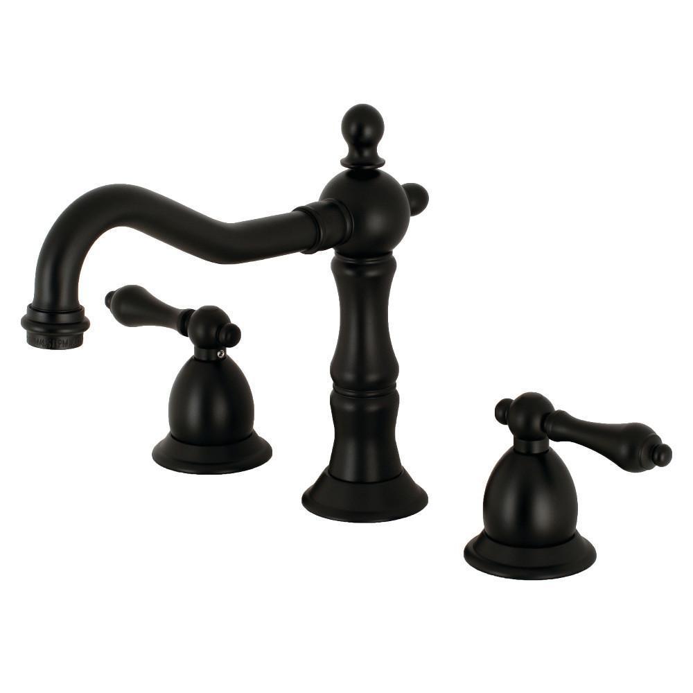 Kingston Brass Heritage Widespread Bathroom Faucet Matte Black