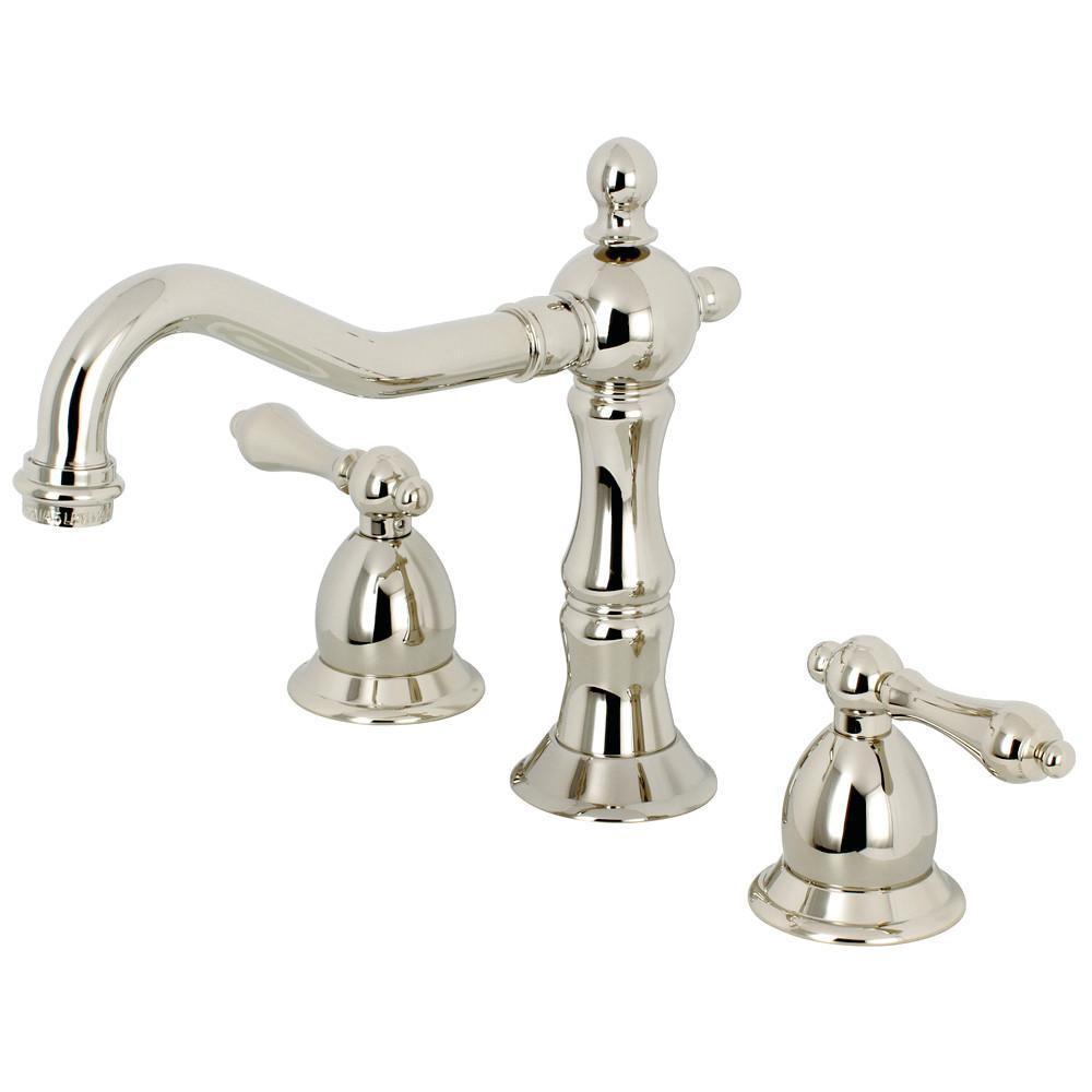 Kingston Brass Heritage Widespread Bathroom Faucet Polished Nickel