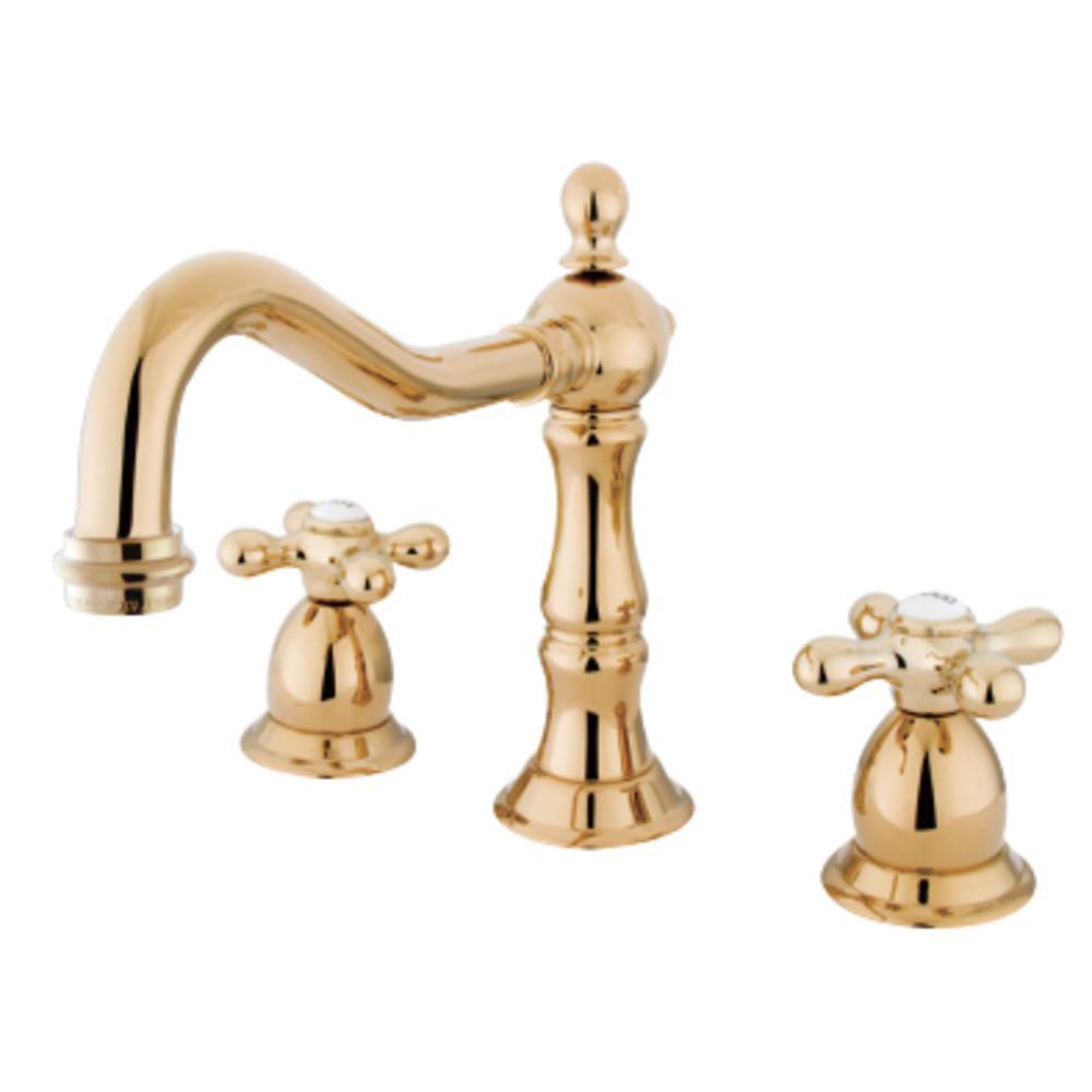 Kingston Brass Heritage Widespread Bathroom Faucet Polished Brass