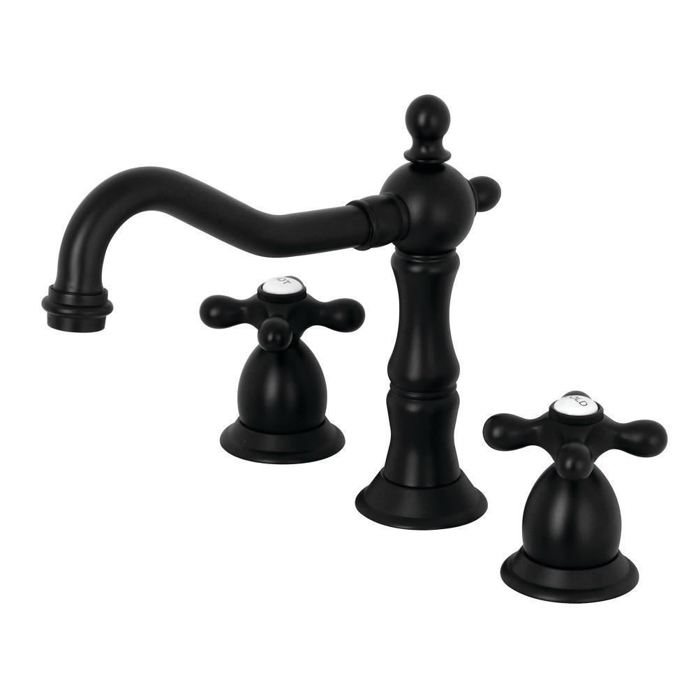 Kingston Brass Heritage Widespread Bathroom Faucet Matte Black
