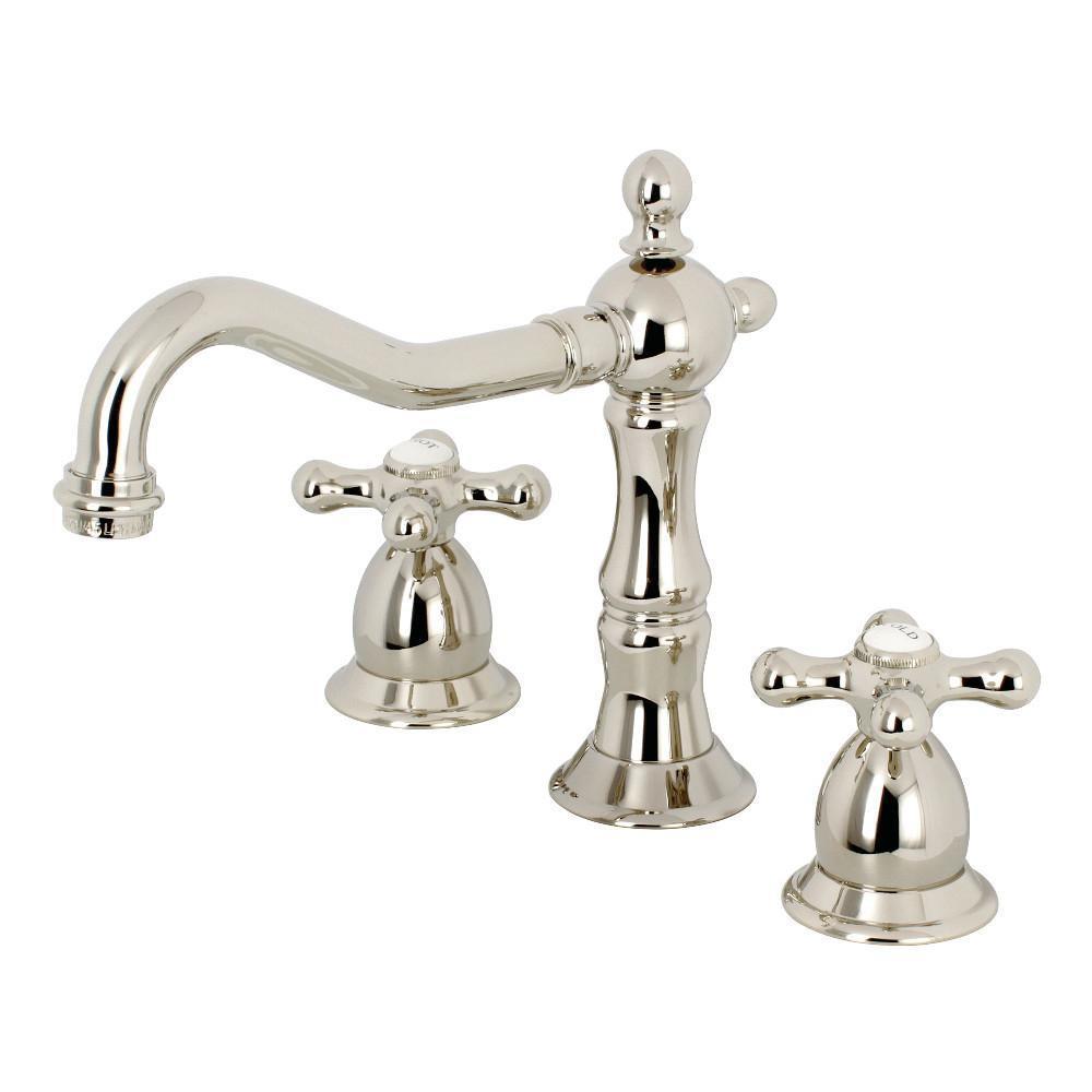 Kingston Brass Heritage Widespread Bathroom Faucet Polished Nickel