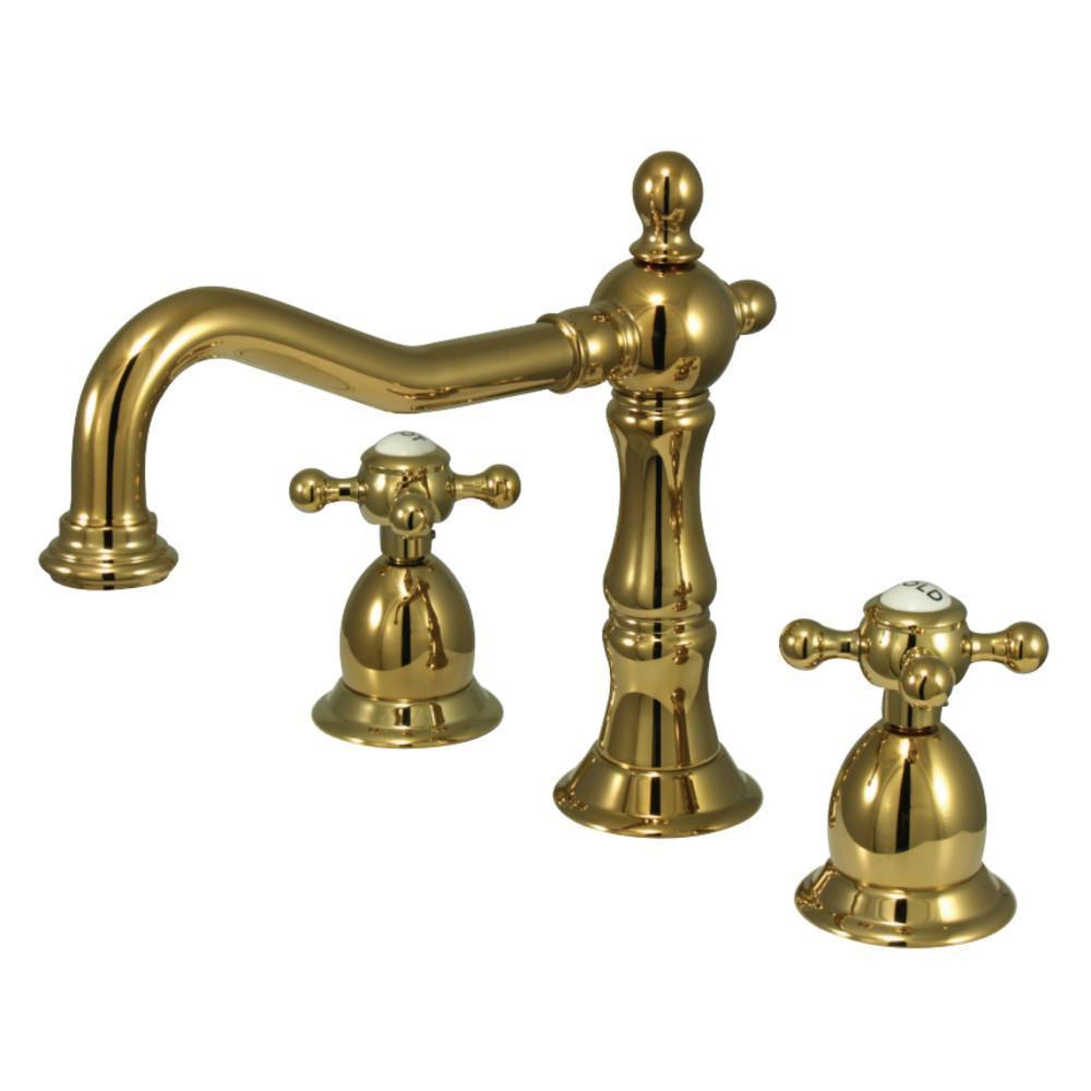 Kingston Brass Heritage Widespread Bathroom Faucet Polished Brass