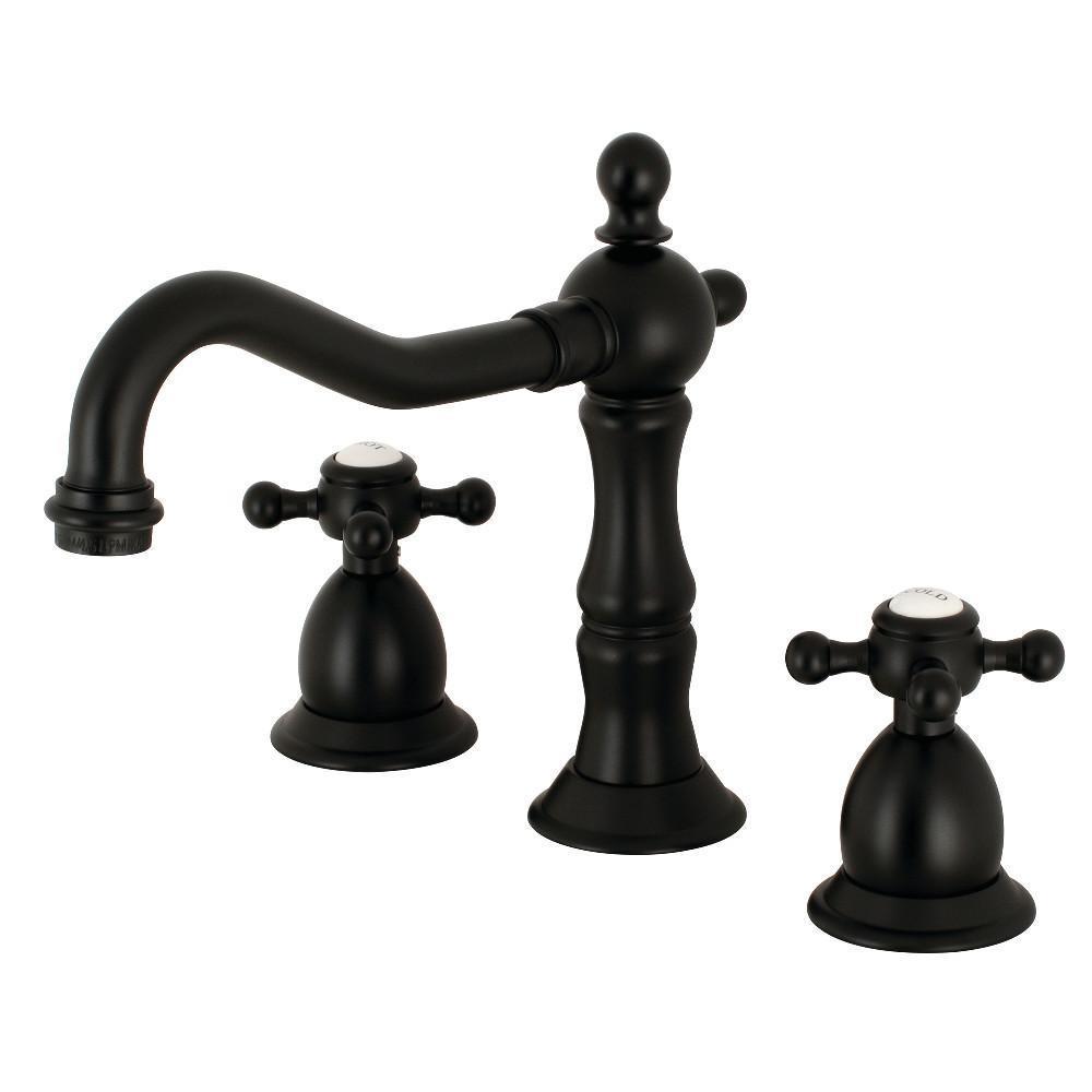 Kingston Brass Heritage Widespread Bathroom Faucet Matte Black