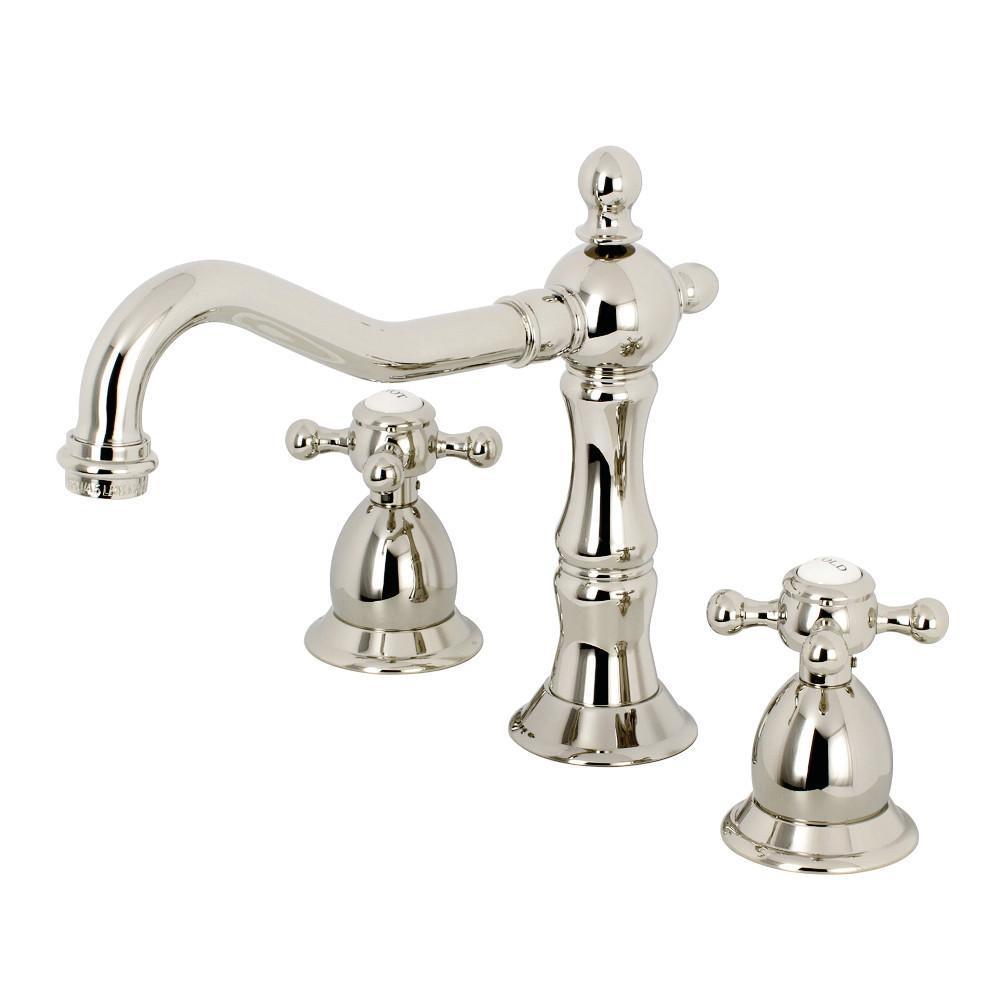 Kingston Brass Heritage Widespread Bathroom Faucet Polished Nickel