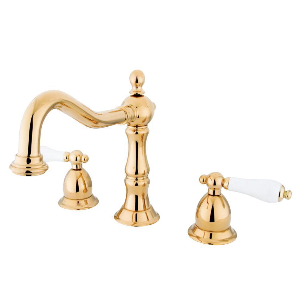 Kingston Brass Heritage Widespread Bathroom Faucet Polished Brass