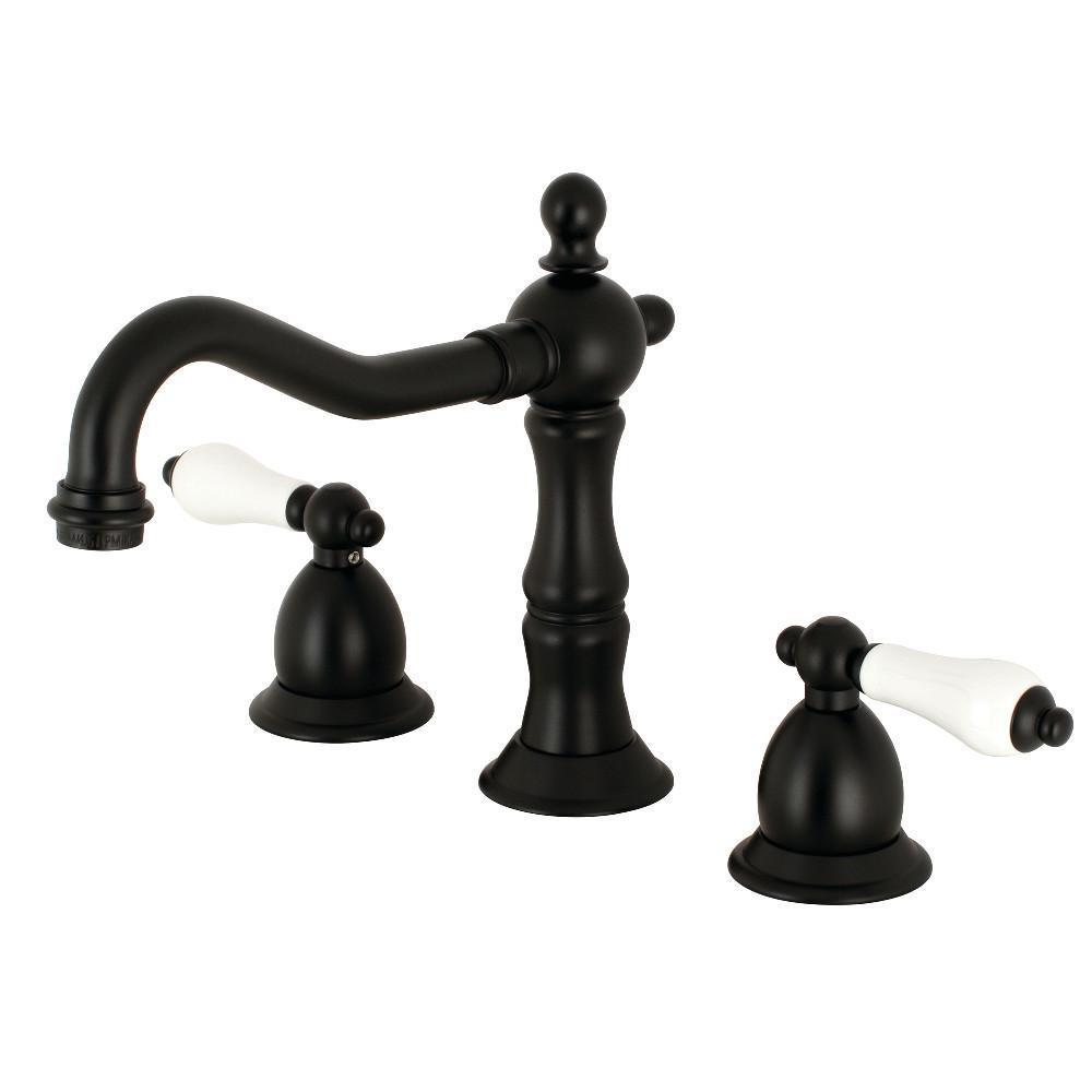 Kingston Brass Heritage Widespread Bathroom Faucet Matte Black