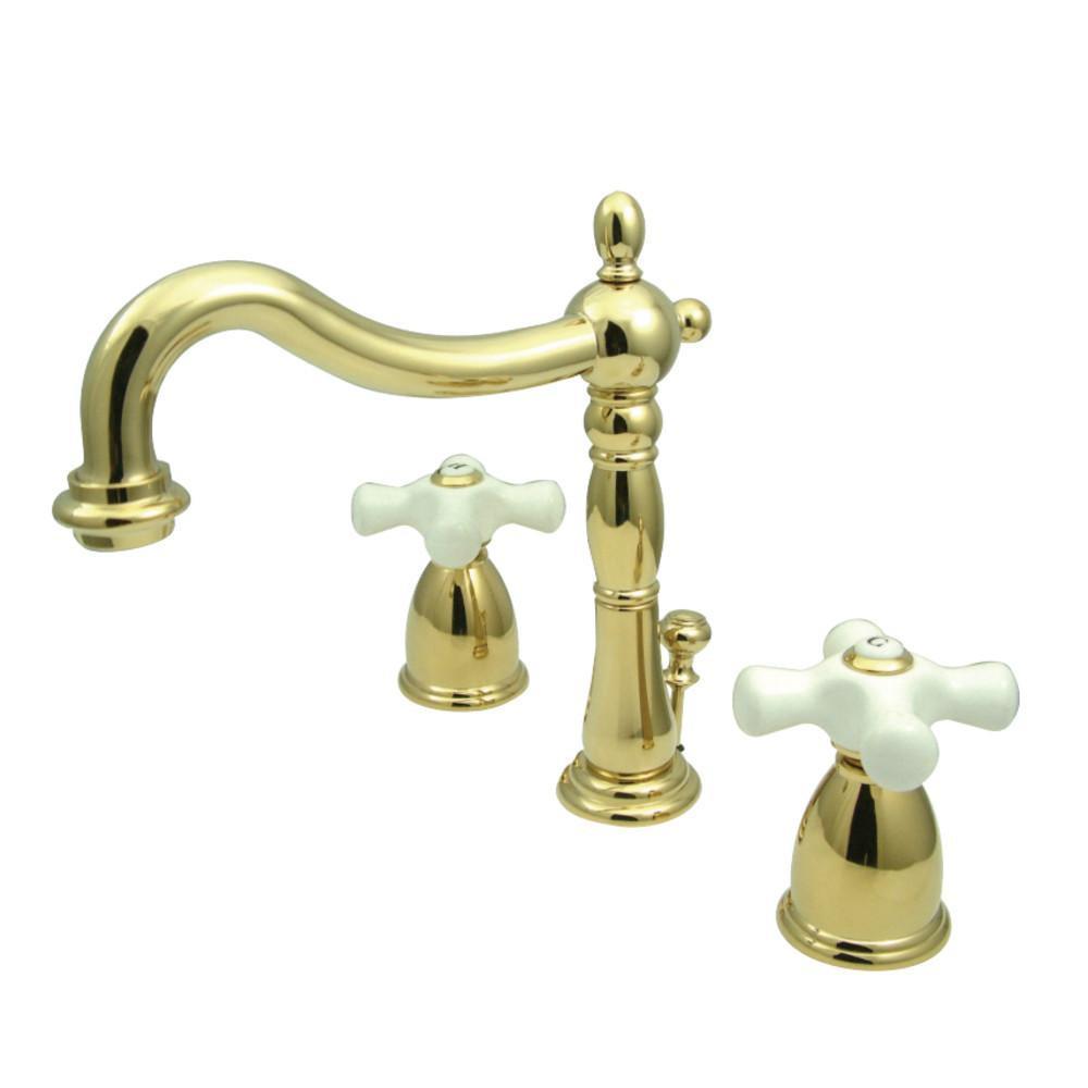 Kingston Brass Heritage Widespread Bathroom Faucet Polished Brass