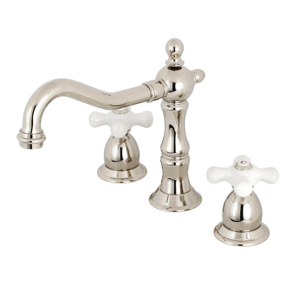 Kingston Brass Heritage Widespread Bathroom Faucet Polished Nickel