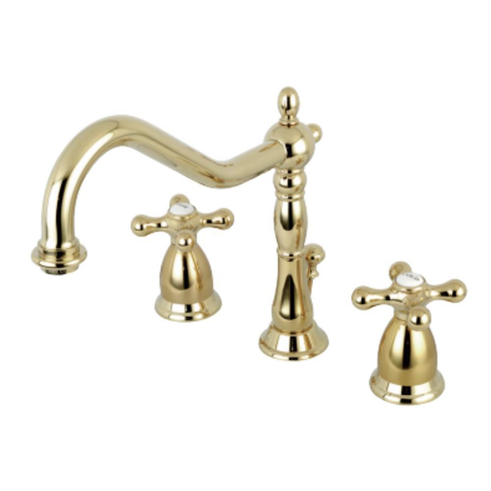 Kingston Brass Heritage Widespread Bathroom Faucet Polished Brass