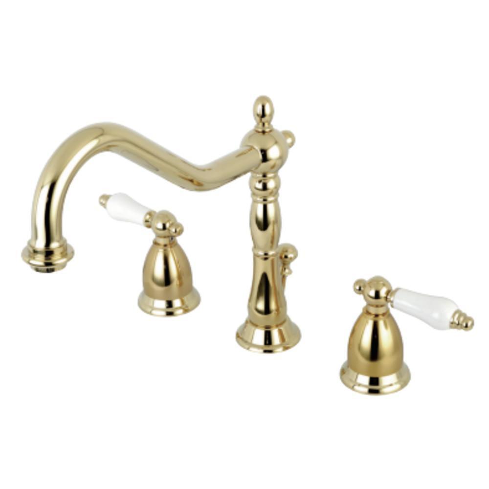 Kingston Brass Heritage Widespread Bathroom Faucet Polished Brass