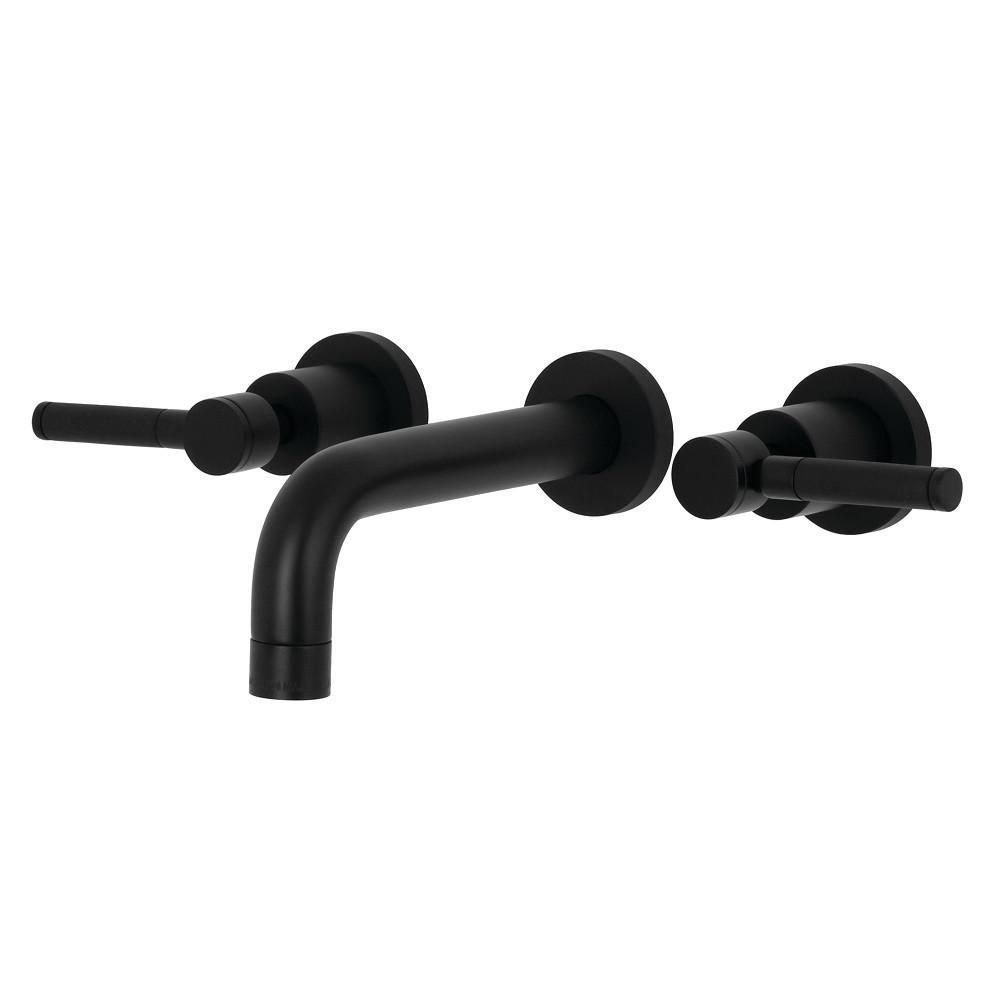 Kingston Brass Kaiser Wall-Mount Bathroom Faucet Matte Black
