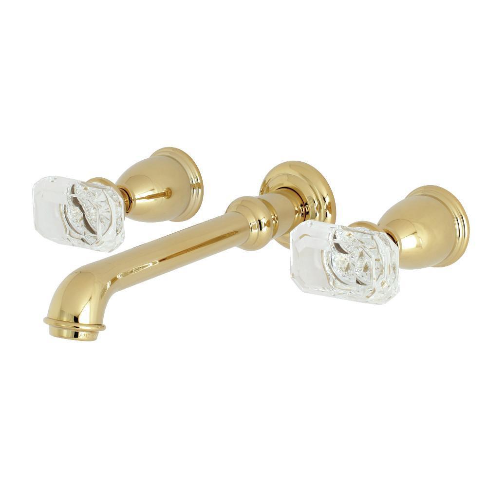 Kingston Brass Krystal Onyx Wall-Mount Bathroom Faucet Polished Brass