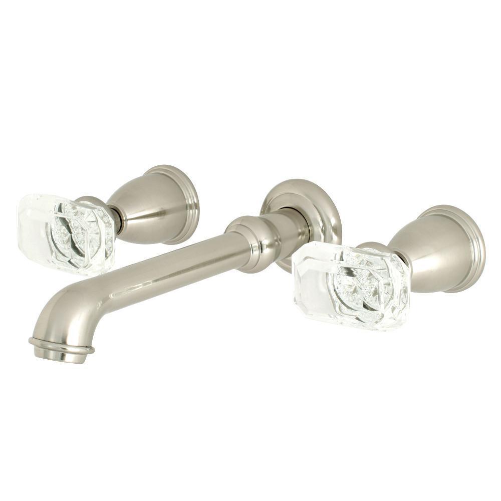 Kingston Brass Krystal Onyx Wall-Mount Bathroom Faucet Brushed Nickel