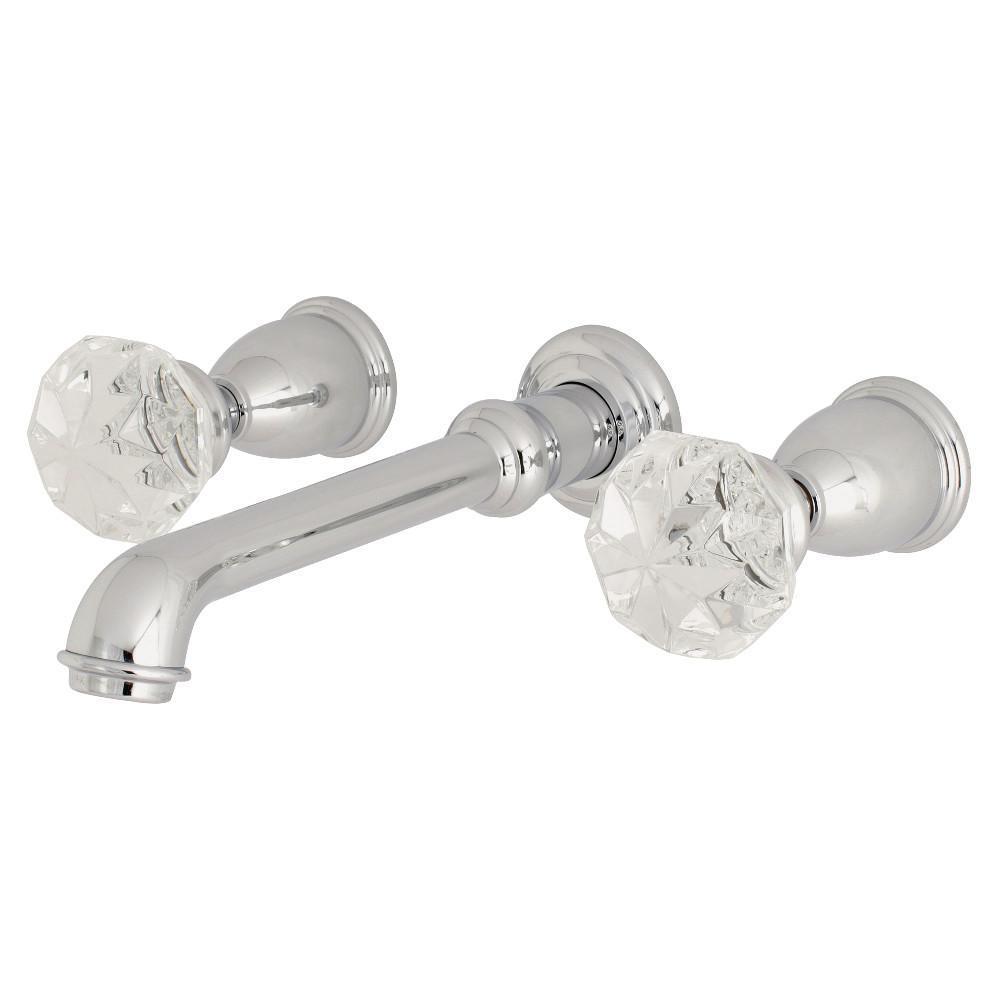 Kingston Brass Krystal Onyx Wall-Mount Bathroom Faucet Polished Chrome