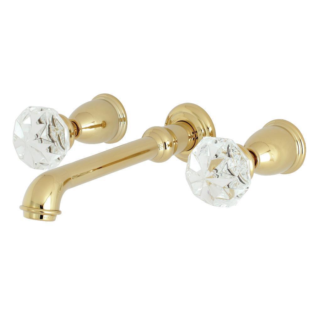 Kingston Brass Krystal Onyx Wall-Mount Bathroom Faucet Polished Brass