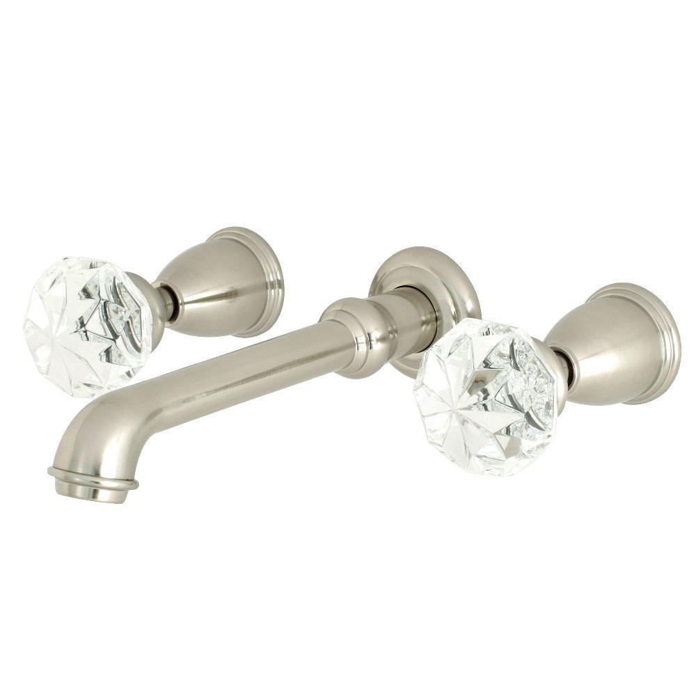 Kingston Brass Krystal Onyx Wall-Mount Bathroom Faucet Brushed Nickel