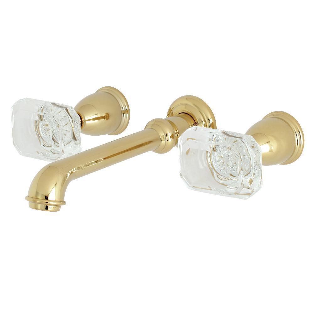 Kingston Brass Krystal Onyx Wall-Mount Bathroom Faucet Polished Brass